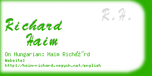 richard haim business card